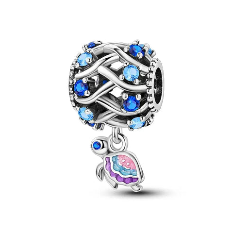 Turttle dangle blue Charm - Turttle dangle blue Charm
