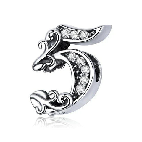 Silver Number  Charm