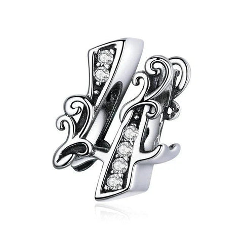 Silver Number  Charm