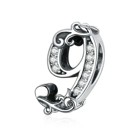 Silver Number  Charm