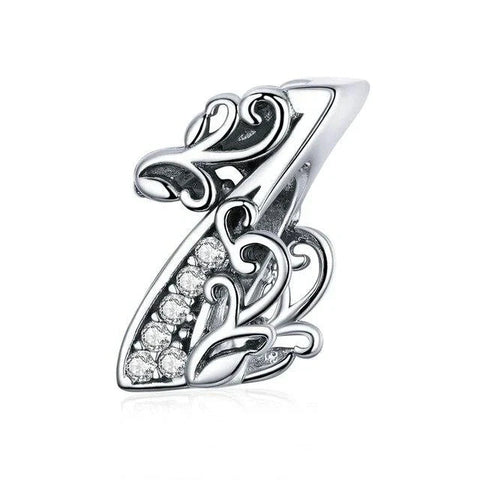 Silver Number  Charm