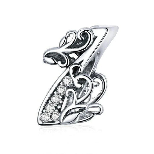 Silver Number  Charm
