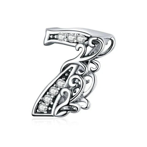Silver Number  Charm - Silver Number  Charm