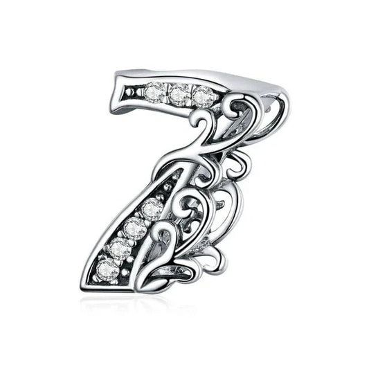 Silver Number  Charm