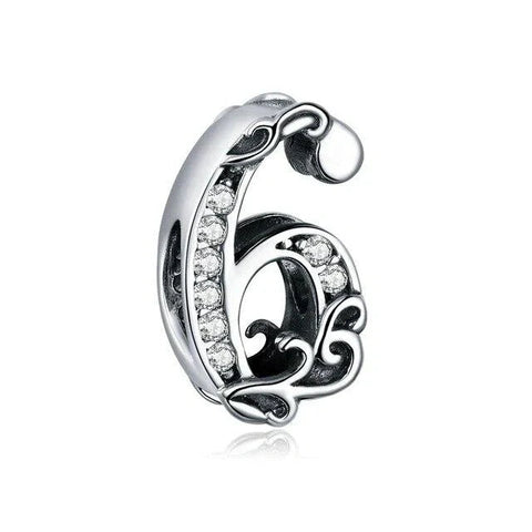 Silver Number  Charm - Silver Number  Charm