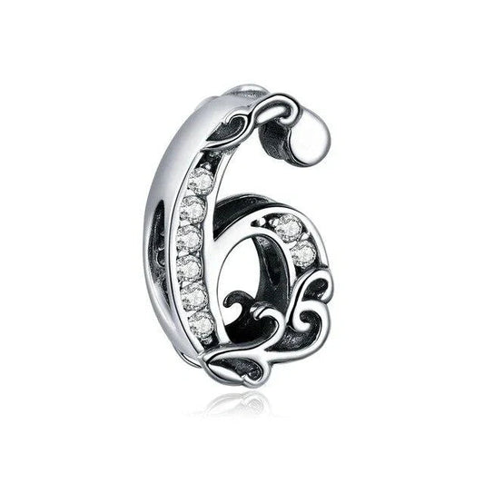 Silver Number  Charm