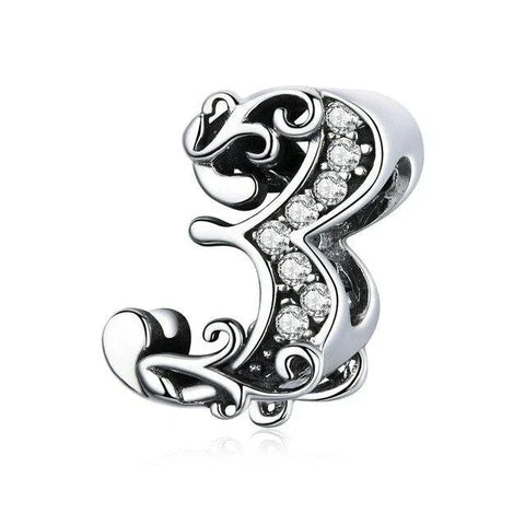 Silver Number  Charm