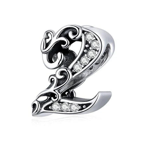 Silver Number  Charm - Silver Number  Charm