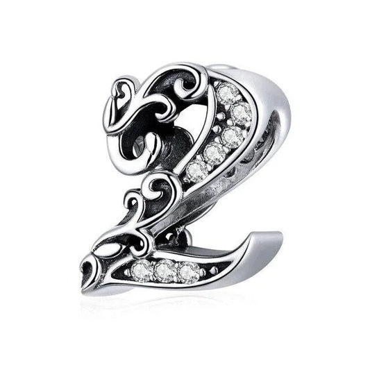 Silver Number  Charm
