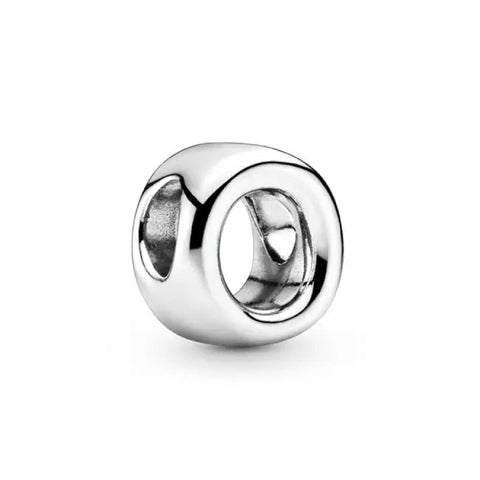 Silver Letter Clear O Charm