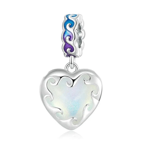 Ocean Wave Heart Charm - Ocean Wave Heart Charm