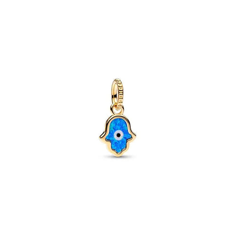 Opalescent Blue Hamsa Hand Dangle Charm