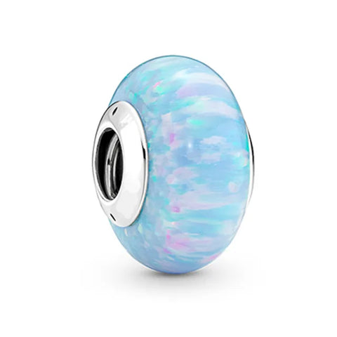 Opalescent Ocean Blue Charm - Opalescent Ocean Blue Charm - Ocean-inspired opalescent blue charm, ideal for adding color and a serene touch.