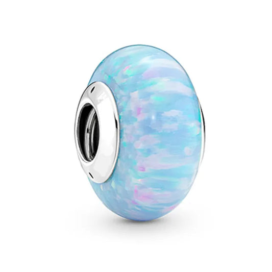Opalescent Ocean Blue Charm - Ocean-inspired opalescent blue charm, ideal for adding color and a serene touch.