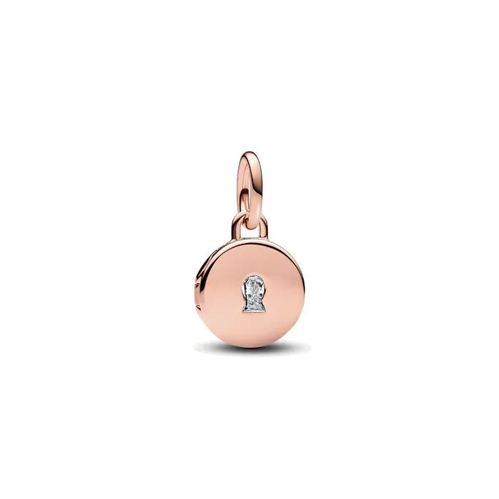 Openable Engravable Love Locket Dangle Charm Pandora Rose - Customizable locket charm, perfect for expressing love in rose.