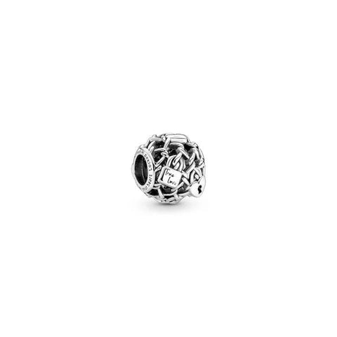 Openwork Chain Link Padlock Charm - Openwork Chain Link Padlock Charm