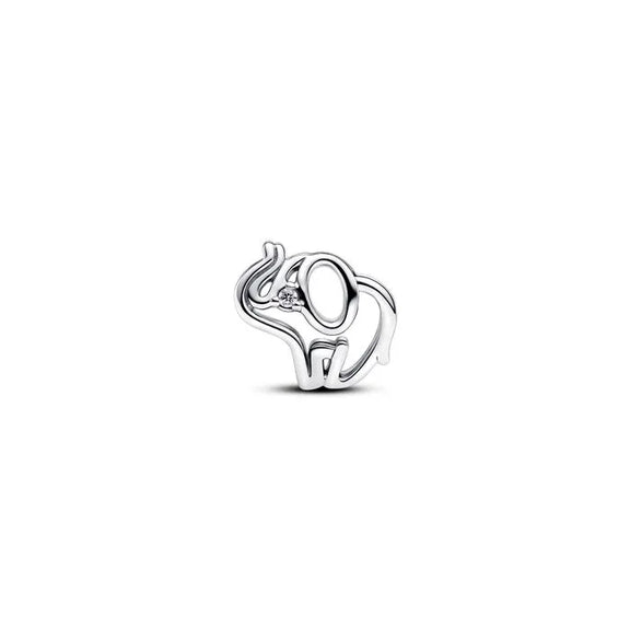 Openwork Elephant Charm - Openwork Elephant Charm - Intricately designed elephant charm with openwork details, symbolizing strength and wisdom.