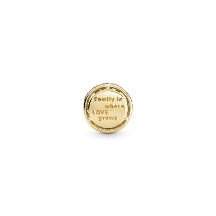 Openwork Family Roots Charm 14K - Family roots charm in 14K gold, celebrating heritage and connections.