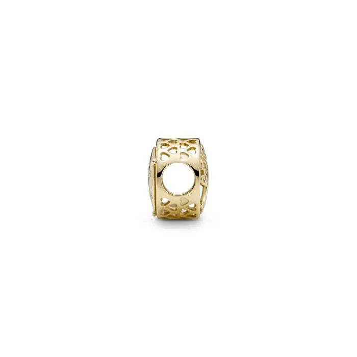 Openwork Family Roots Charm 14K - Elegant 14K gold charm with family roots design, ideal for family-inspired pieces.