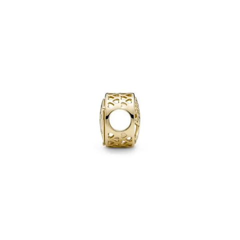 Openwork Family Roots Charm K - Elegant K gold charm with family roots design, ideal for family-inspired pieces.