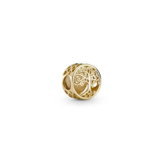 Openwork Family Roots Charm 14K - Beautiful family roots charm, symbolizing connections and heritage in 14K gold.