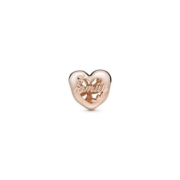 Openwork Family Tree Heart Charm - PANDORA Rose - Openwork Family Tree Heart Charm Pandora Rose - Charming openwork heart with family tree, crafted in Pandora Rose.