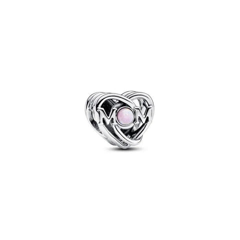 Openwork Mom & Heart Charm