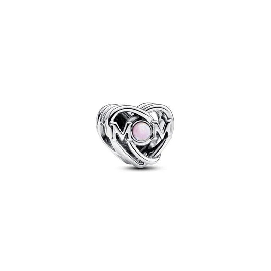 Openwork Mom & Heart Charm
