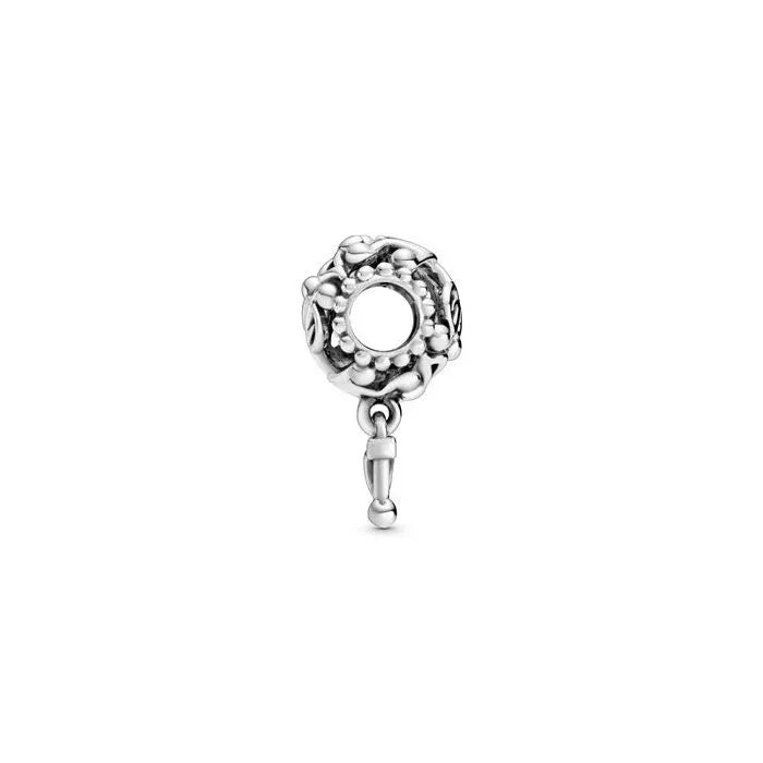 Sterling silver charm featuring a detailed music note design.