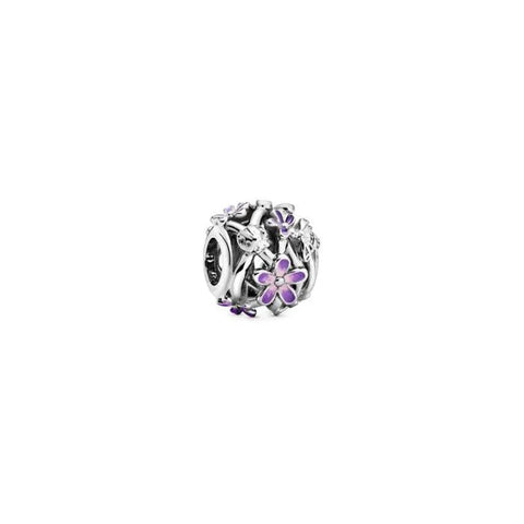 Openwork Purple Daisy Charm - Openwork Purple Daisy Charm