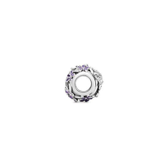 Openwork Purple Daisy Charm - Openwork purple daisy charm, adds a floral and delicate touch to charm bracelets