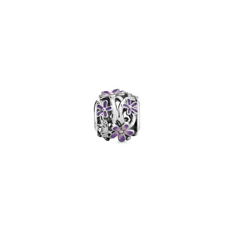 Openwork Purple Daisy Charm - Openwork Purple Daisy Charm