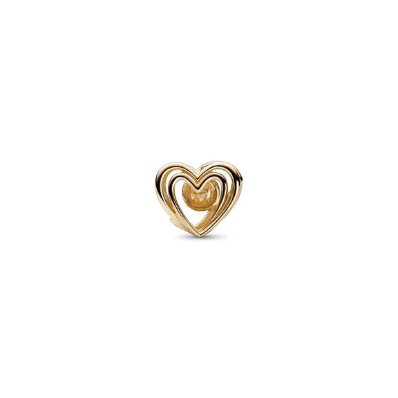 Openwork Swirling Heart & Freshwater Cultured Pearl Charm - 14k - Openwork Swirling Heart Freshwater Cultured Pearl Charm 14K - Swirling heart charm with pearl, crafted in 14K gold.