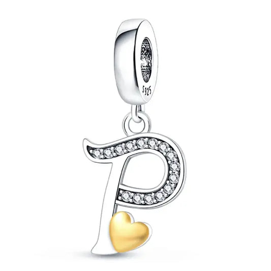 italic Letter P Charm