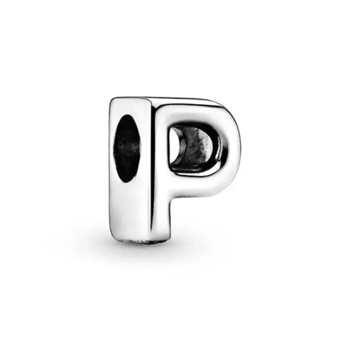 Silver Letter Clear P Charm