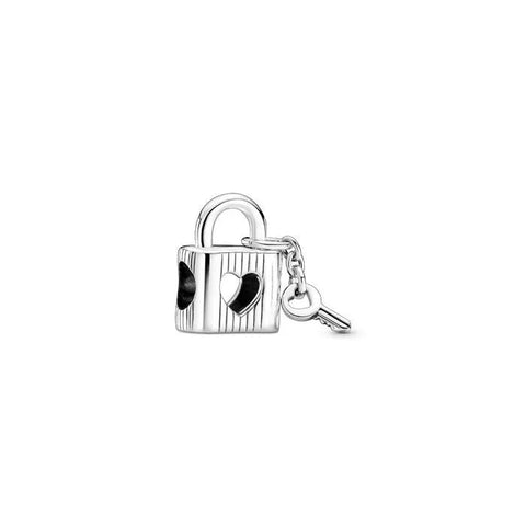 Padlock & Heart Key Charm - Padlock & Heart Key Charm