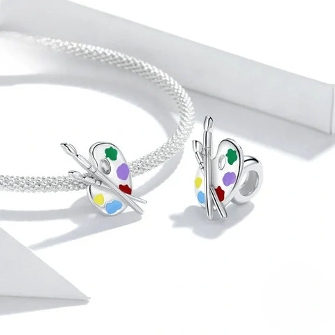 paint-palette affordable fits Pandora bracelet charm Jewelry