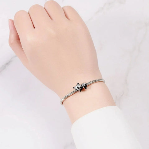 Panda Silver Black Charm
