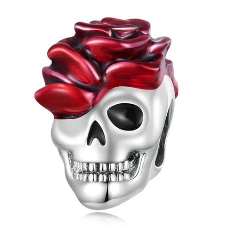  Sterling Silver-skull charm