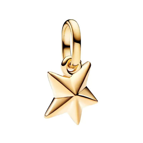 Faceted Star Mini Dangle - Pandora Me Faceted Star Mini Dangle Pandora Shine - Star mini dangle charm with faceted design in Pandora Shine, ideal for celestial themes.