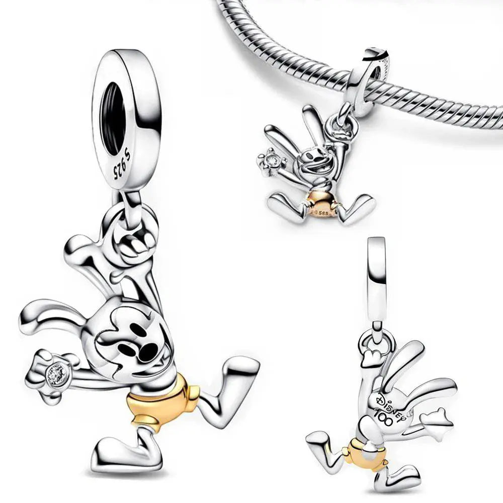 Oswald the Lucky Rabbit charm for Pandora bracelet, Disney 100 collection.