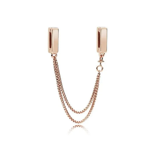 Pandora Reflexions Floating Chains Safety Chain Rose - Safety chain with floating chains in rose finish, stylish and secure.