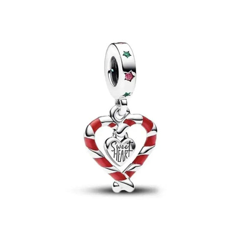 Disney Mickey & Minnie Heart Charm with Red Enamel