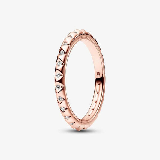 Rose Gold ME Pyramids Ring with Teardrop Crystals