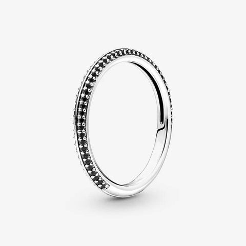 Sleek ME Pave black silver Ring - Sleek ME Pave black silver Ring