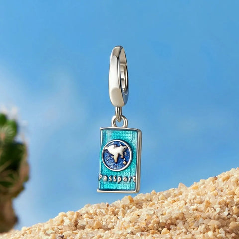 Passport Travel Blue Dangle Charm