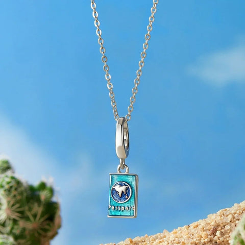 Passport Travel Blue Dangle Charm - Passport Travel Blue Dangle Charm