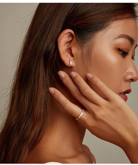 pastel heart design hoop earrings