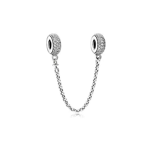 Pavé Inspiration Safety Chain - Pavé detailed safety chain, ideal for keeping charms secure with style.