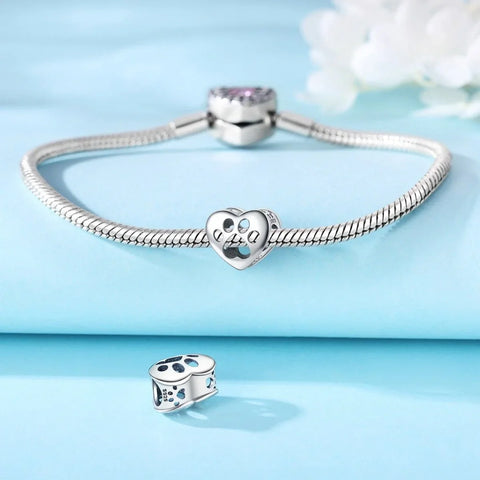 jewlouli paw heart pandora charm jewelry fits pandora bracelet